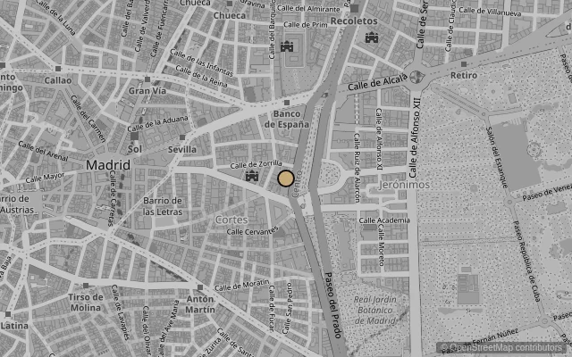 Map showing location of Thyssen-Bornemisza National Museum