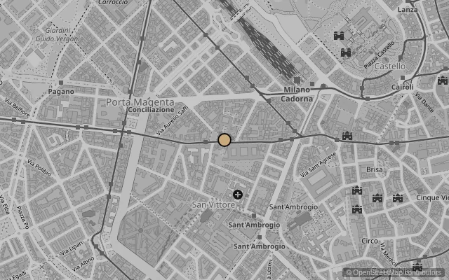 Map showing location of Santa Maria delle Grazie