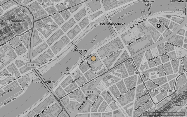 Map showing location of Städel Museum