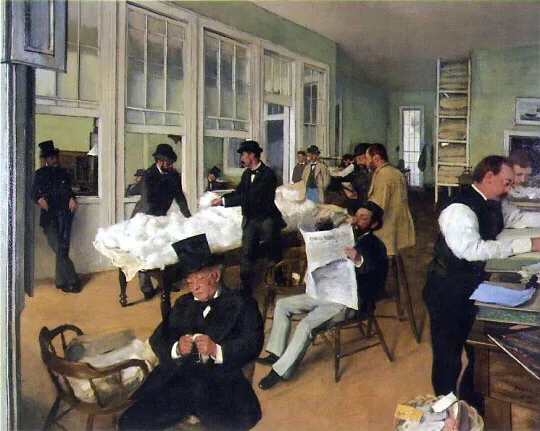 A Cotton Office in New Orleans by Edgar Degas, 1873
