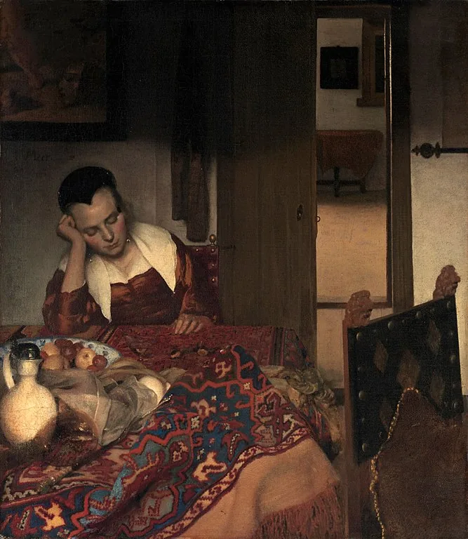 A Maid Asleep by Johannes Vermeer, 1657