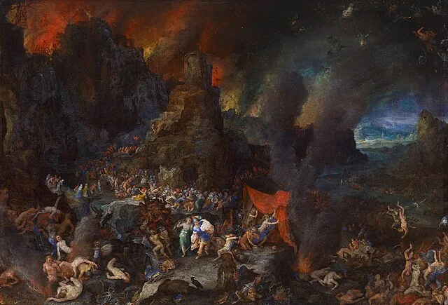 Aeneas and the Sibyl in the Underworld by Jan  Brueghel the Elder, 1600