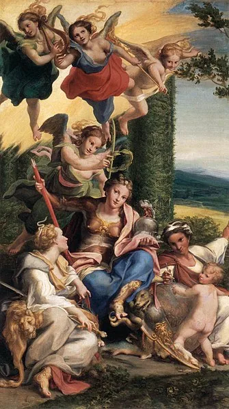 Allegory of Virtues by Antonio  da Correggio, 1525