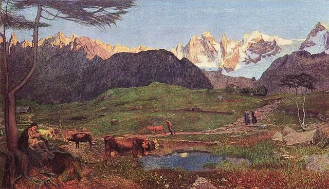 Alpine Triptych: Life  by Giovanni Segantini, 1899