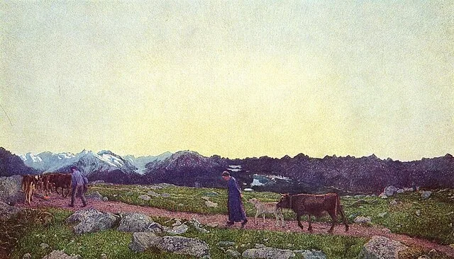 Alpine Triptych: Nature by Giovanni Segantini, 1899