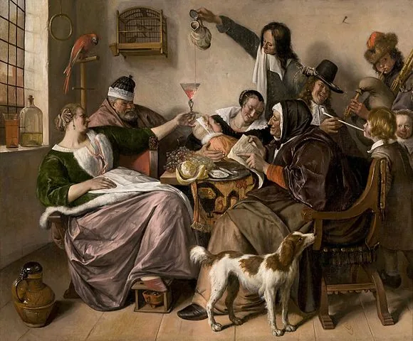  As the Old Sing, So Pipe the Young by Jan Steen, 1665