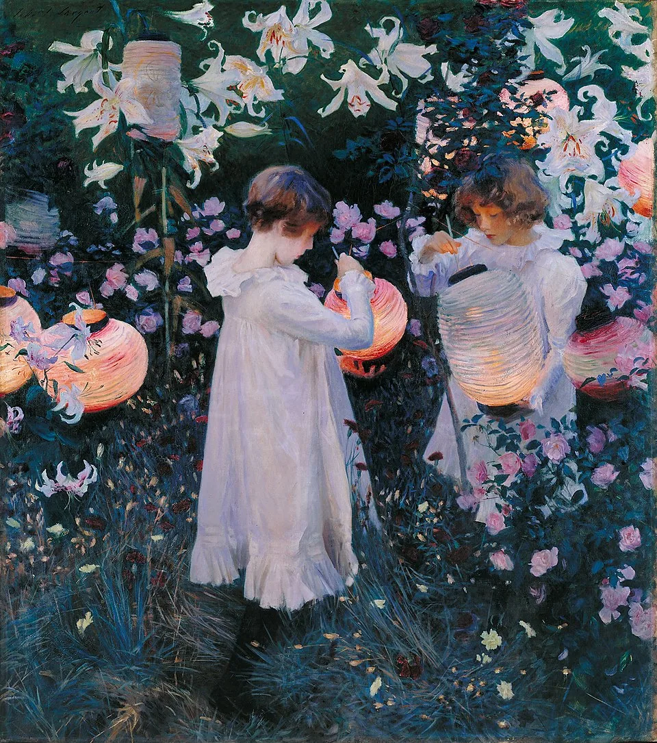 Carnation, Lily, Lily, Rose  by John Singer Sargent, 1885