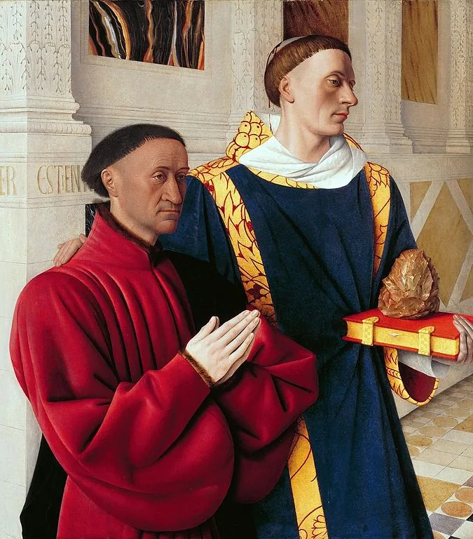 Etienne Chevalier with St. Stephen by Jean Fouquet, 1452