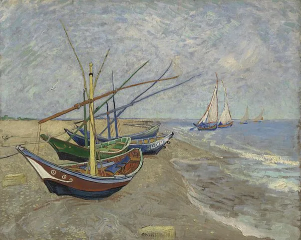 Fishing Boats on the Beach at Les Saintes-Maries-de-la-Mer by Vincent van Gogh, 1888