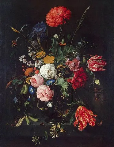 Flowers in a Vase (1650) by Jan Davidsz de Heem, 1650
