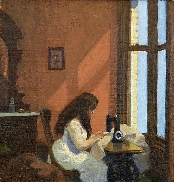 Girl at a Sewing Machine by Edward Hopper, 1921