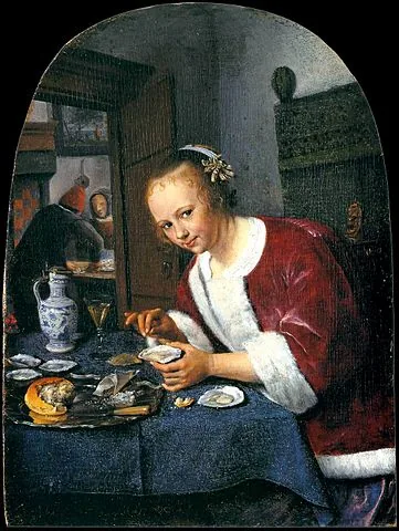 Girl eating Oysters by Jan Steen, 1659