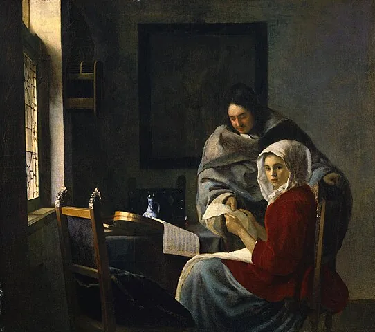 Girl Interrupted in her Music by Johannes  Vermeer, 1660