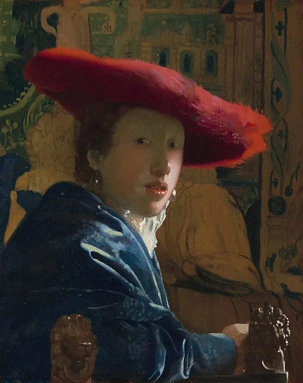 Girl with a Red Hat by Johannes  Vermeer, 1666