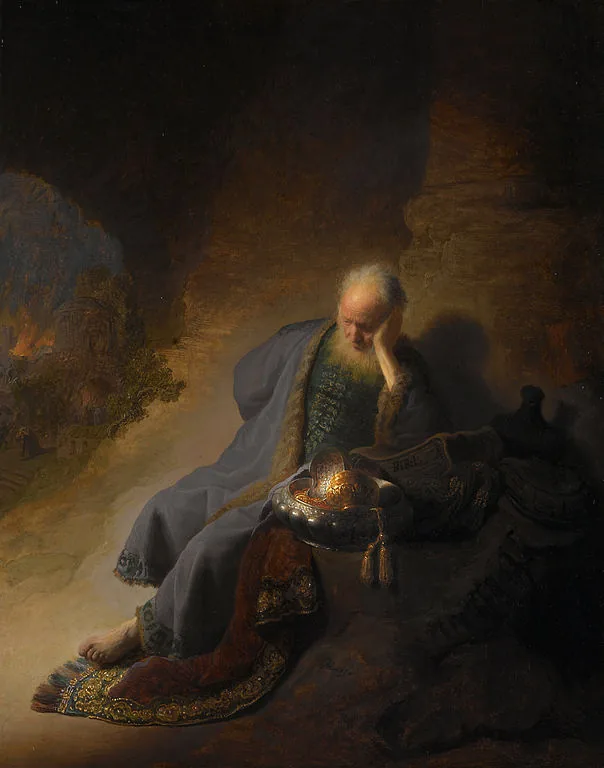 Jeremiah Lamenting the Destruction of Jerusalem by Rembrandt van Rijn, 1630