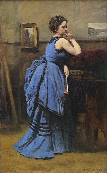 Lady in Blue by Jean-Baptiste-Camille Corot, 1874