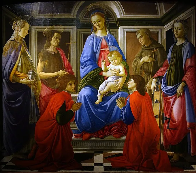 Madonna and Child with Six Saints by Sandro Botticelli, 1470