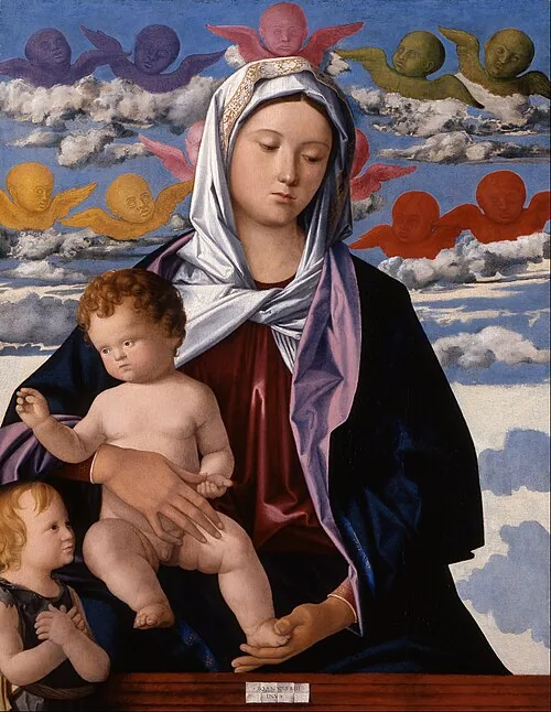 Madonna and Child with St. John the Baptist by Giovanni Bellini, 1490