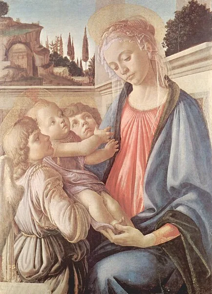 Madonna with two angels by Sandro Botticelli, 1468