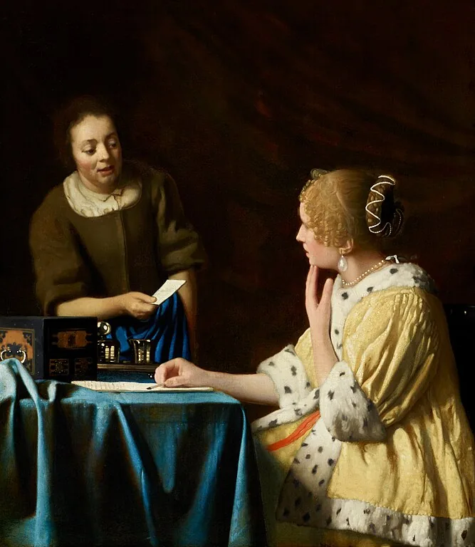 Mistress and Maid by Johannes  Vermeer, 1668
