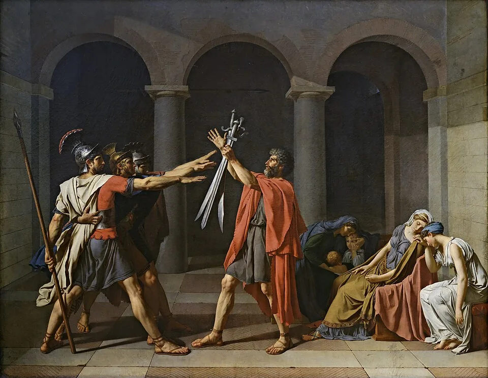 Oath of the Horatii by Jacques-Louis David, 1784