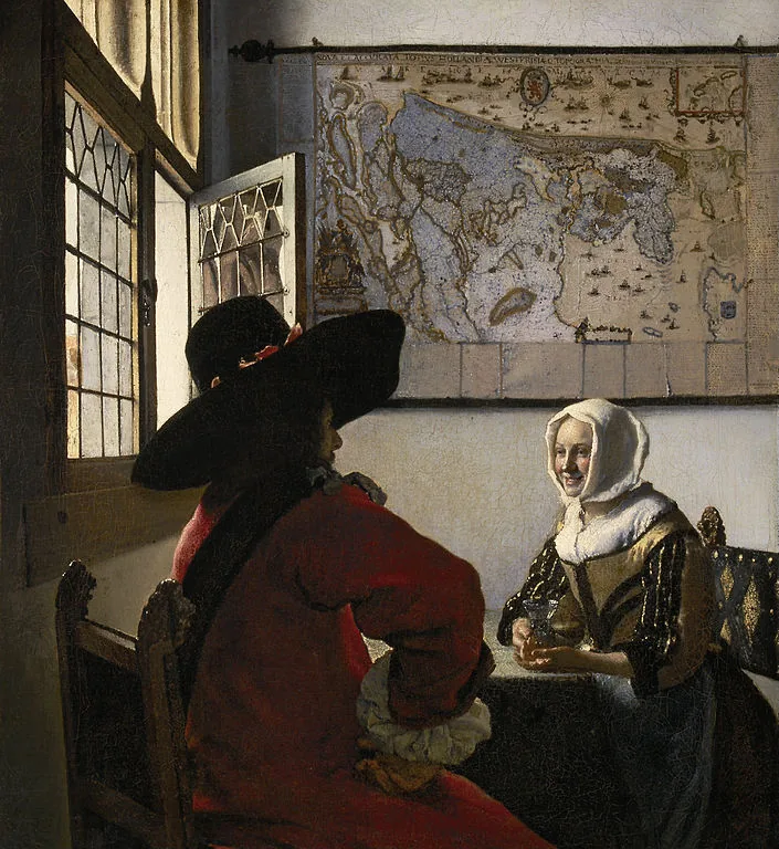 Officer and Laughing Girl by Johannes  Vermeer, 1658