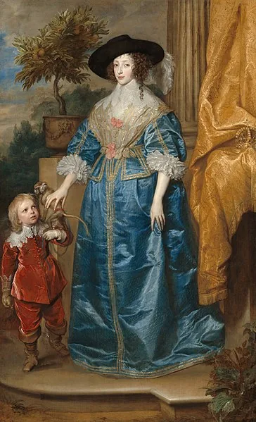 Queen Henrietta Maria with Sir Jeffrey Hudson by Anthony van Dyck, 1633