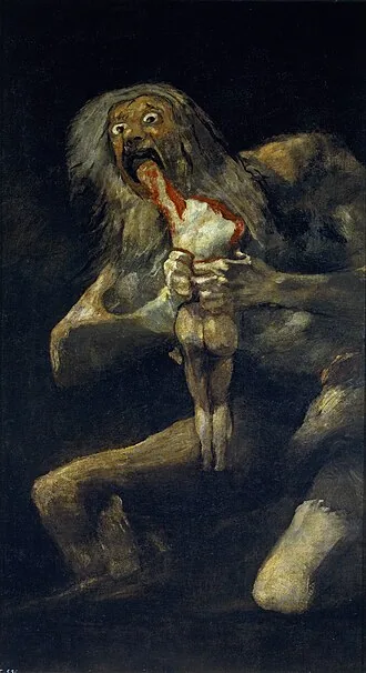 Saturn Devouring His Son by Francisco José de Goya y Lucientes, 1820