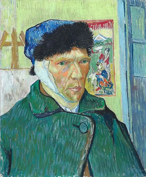 Self-portrait with bandaged ear by Vincent van Gogh, 1889