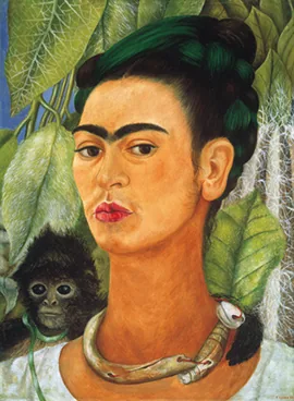 Self-Portrait with Monkey by Frida Kahlo, 1938