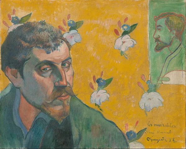 Self-Portrait with Portrait of Emile Bernard (Les misérables) by Paul Gauguin, 1888