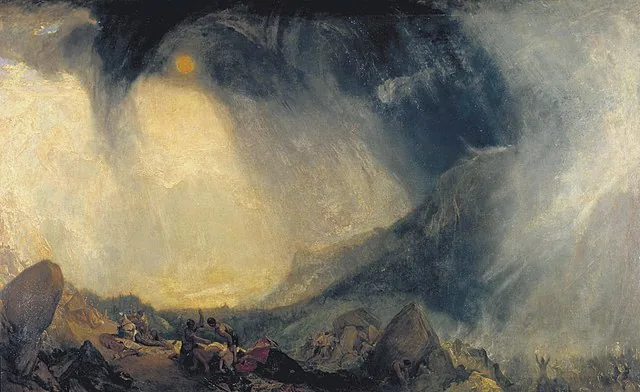 Snow Storm: Hannibal and his Army Crossing the Alps by Joseph Mallord William Turner, 1810
