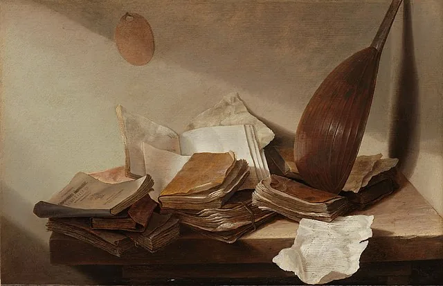 Still Life with Books  and Lute by Jan  Davidsz de Heem, 1627