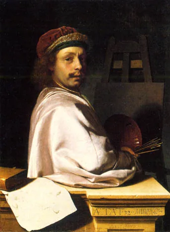 The Artist as Virtuoso at His Easel: Self Portrait by Frans  van Mieris the Elder, 1667