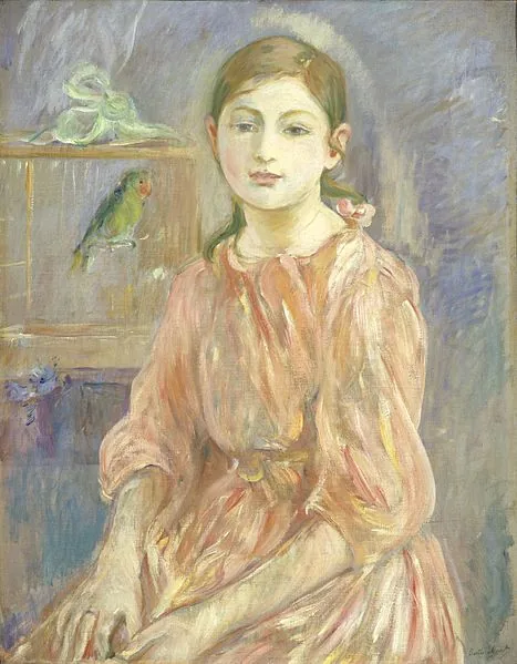 The Artist's Daughter with a Parakeet by Berthe Morisot, 1890