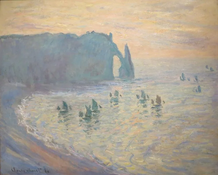 The Beach at Étretat by Claude Monet, 1885