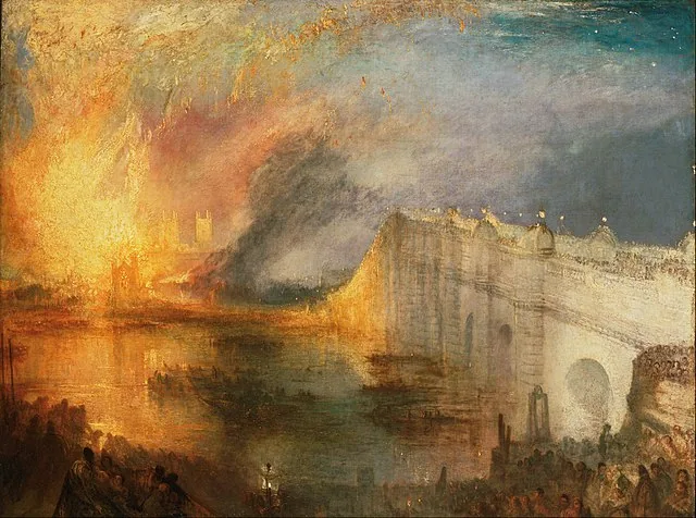 The Burning of the Houses of Lords and Commons by Joseph Mallord William Turner, 1834