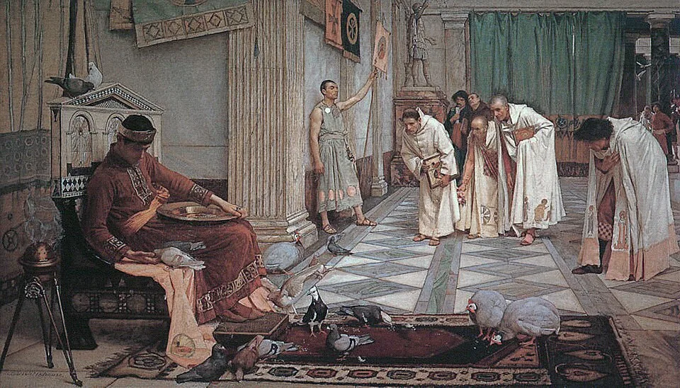 The favourites of the Emperor Honorius by John William Waterhouse, 1883