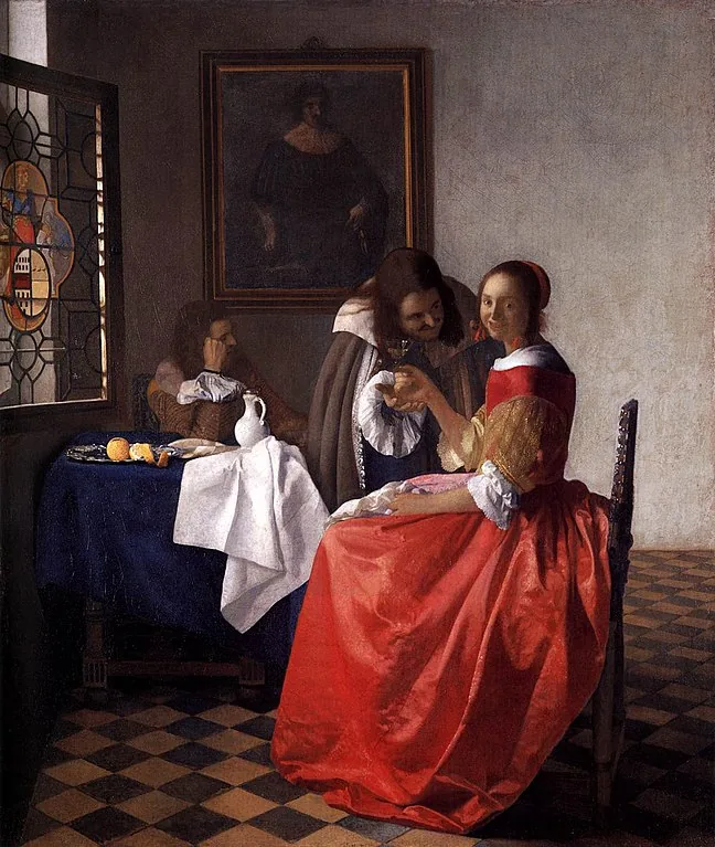 The Girl with a Wine Glass by Johannes  Vermeer, 1662