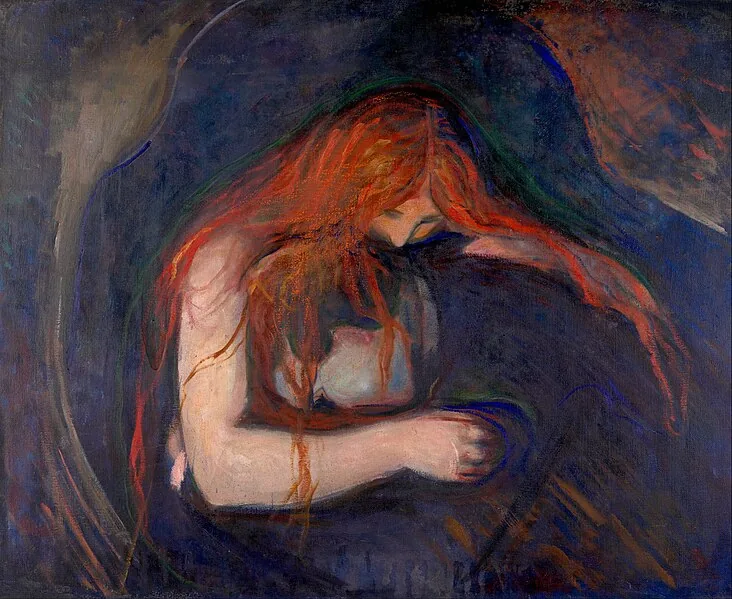 Vampire by Edvard Munch, 1895