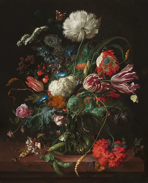 Vase of Flowers (1645) by Jan  Davidsz de Heem, 1645