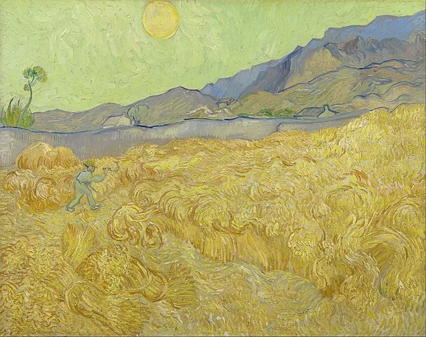 Wheatfield with a Reaper by Vincent van Gogh, 1889