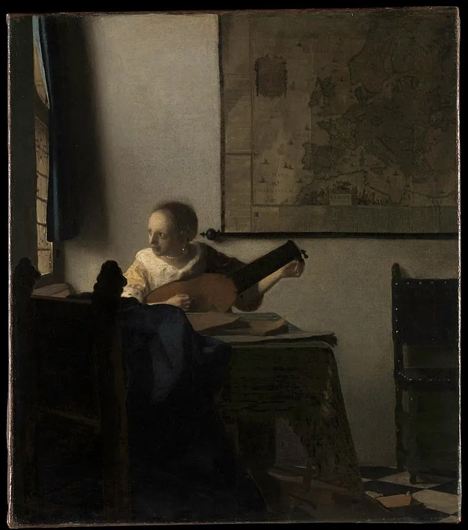 Woman with a Lute by Johannes  Vermeer, 1665
