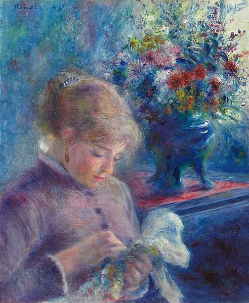 Young Woman Sewing by Pierre-Auguste Renoir, 1879