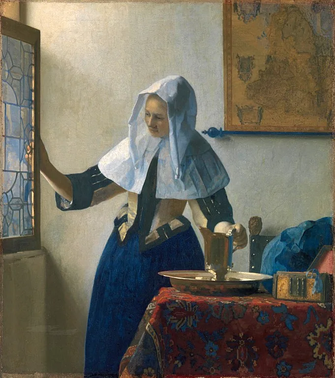 Young Woman with a Water Pitcher by Johannes  Vermeer, 1665